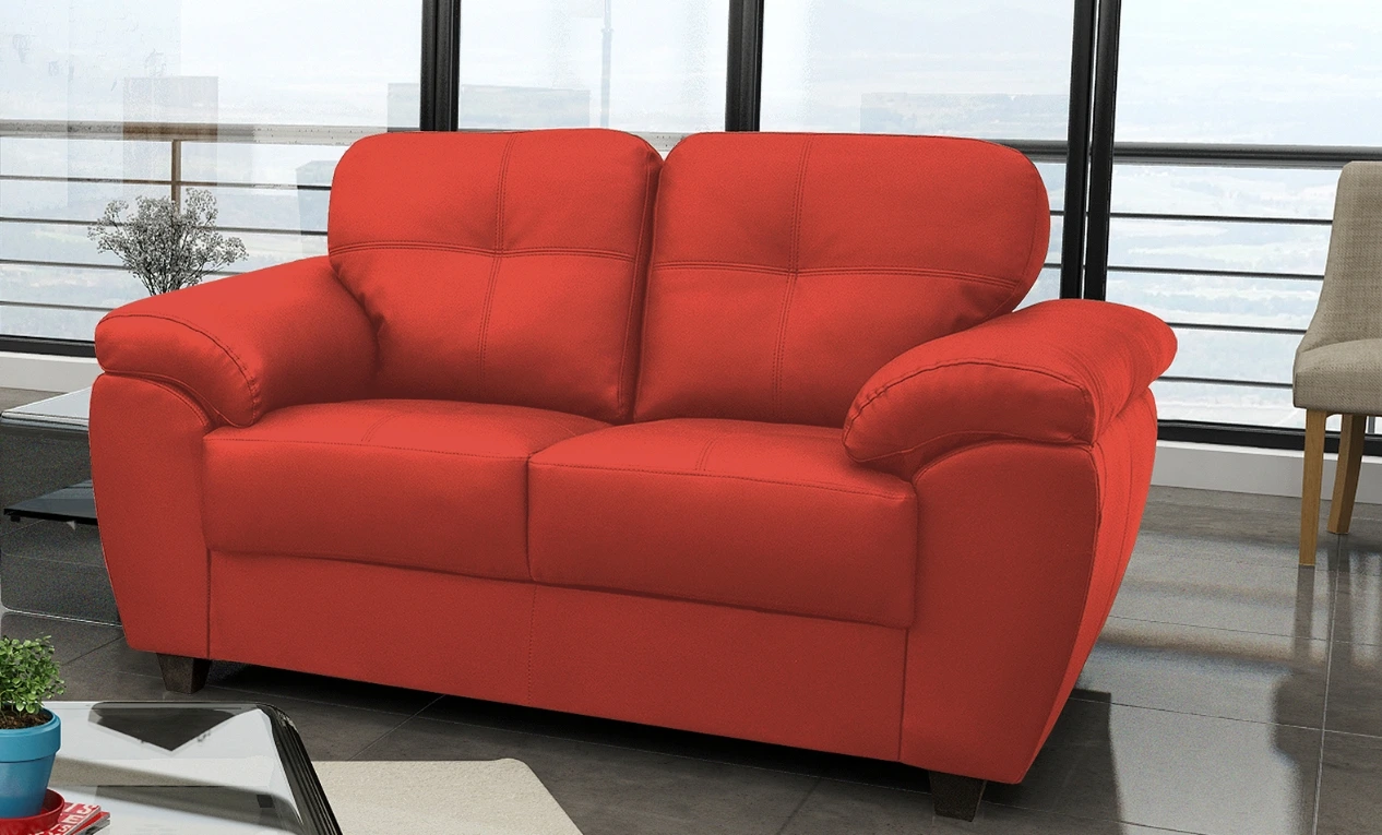 Capri 2 Seater Red Leather Sofa 